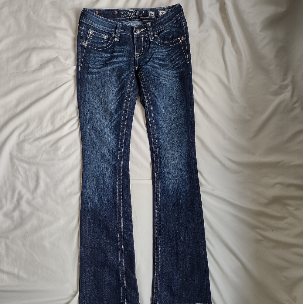 MissMe Boot Embellished Jeans Dark Wash size 25